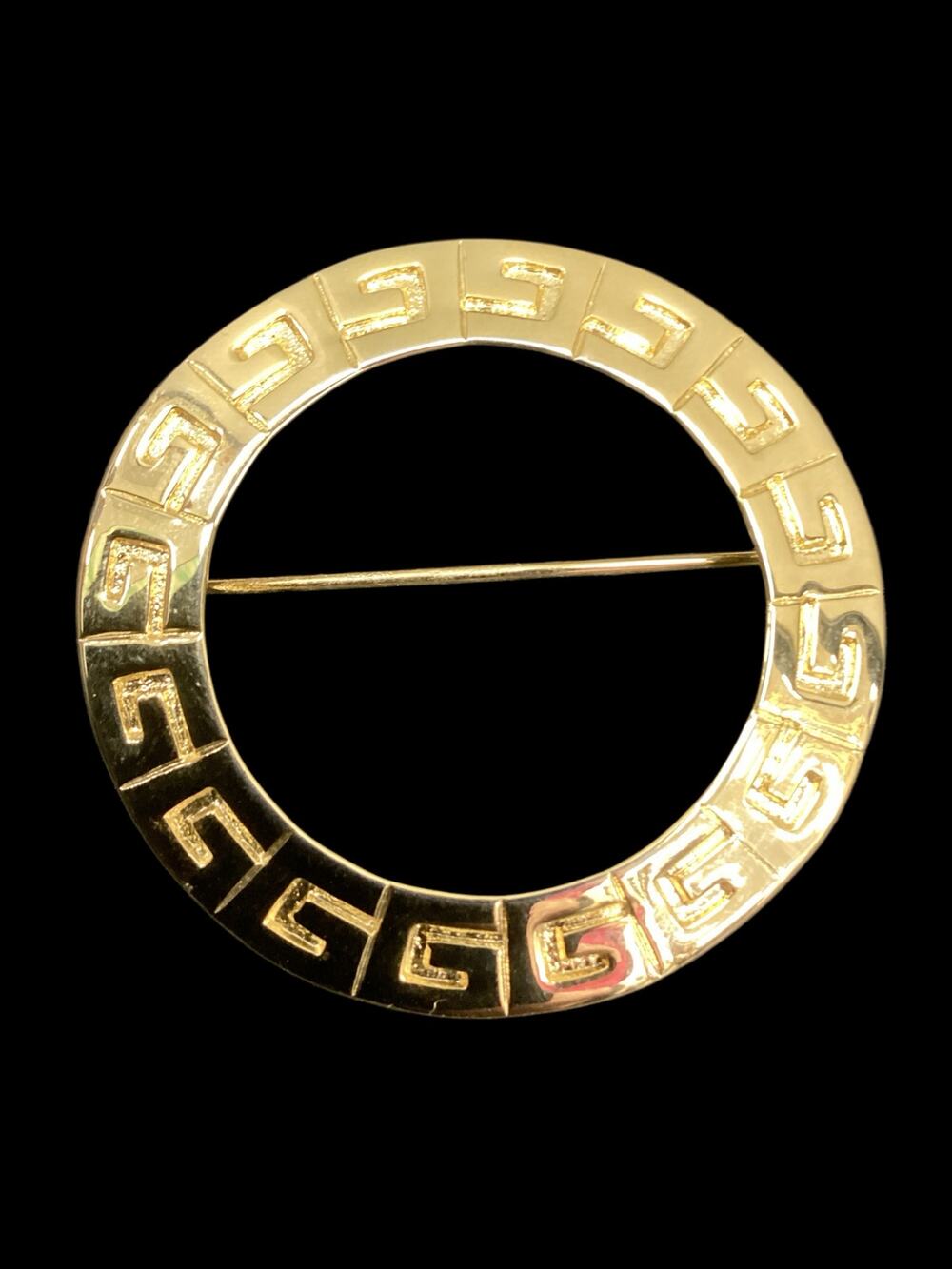 Vintage Givenchy Brooch Women’s One Size Paris Signed Round Shape Gold Tone